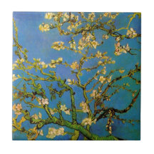Van Gogh ; Arbre d'amande de floraison, fleurs vin Carreau