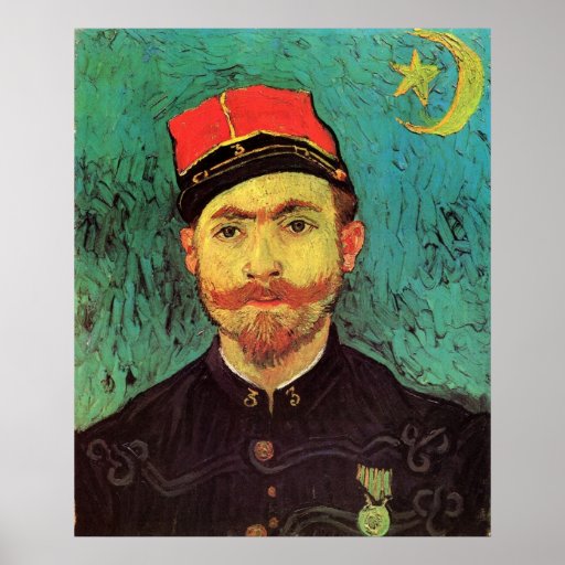 Van Gogh ; Portrait de Milliet, lieutenant Soldier Poster