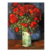 Van Gogh ; Vase avec les pavots rouges, fleurs vin Bristol