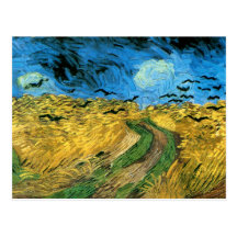 Van Gogh - Weizen-Feld unter Threatning Himmel Postkarten