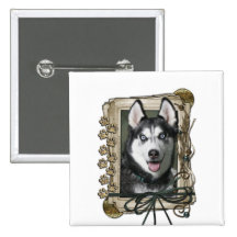 Vatertag - Steintatzen - sibirischer Husky Anstecknadel