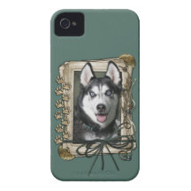 Vatertag - Steintatzen - sibirischer Husky iPhone 4 Hülle