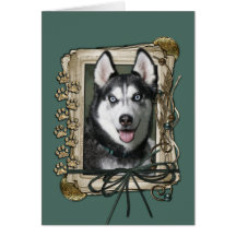 Vatertag - Steintatzen - sibirischer Husky Karten