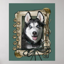 Vatertag - Steintatzen - sibirischer Husky Poster