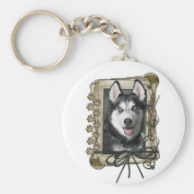 Vatertag - Steintatzen - sibirischer Husky Schlüsselanhänger