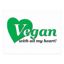 Vegan mit meinem ganzem Herzen Postkarten