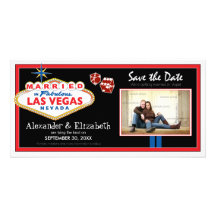Vegas-Hochzeit in Urlaubsorts-Save the Date Fotoka