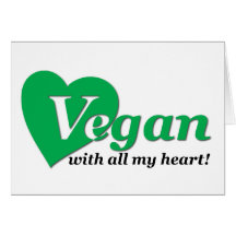 Végétalien de tout mon coeur carte de vœux