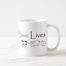 Vegetarier retten die Leben Kaffeetassen