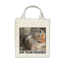 Veggie-liebevolle Eichhörnchen-Leinwand-Tasche