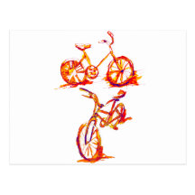 Vélo de recyclage rouge audacieux cartes postales