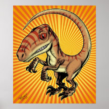 Velociraptor-Raubvogel-Dinosaurier durch Marco D C Plakat