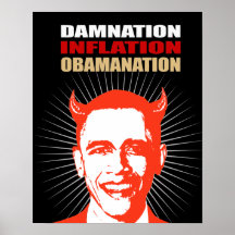 VERDAMMUNG. INFLATION. OBAMANATION PLAKAT