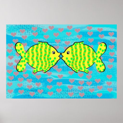 Verliebte Fische Plakatdruck