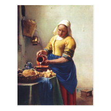 Vermeer Packwagen Delft, Jan. Milchausgie? ende Ma Postkarten