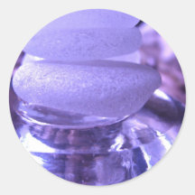 Verre de mer d'améthyste autocollants ronds