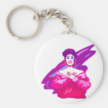 Version de graphique de chanteur, pourpre et rose  porte-clé
