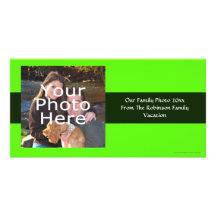 Vert élevé de néon de visibilité cartes avec photo
