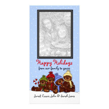 Verticale de carte photo de Noël de famille d'ours Photocartes