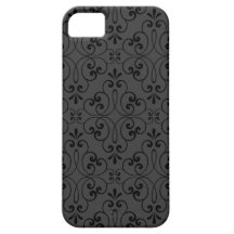 Verzierter Damast schwarzer grauer iPhone 5 dekora Hülle Fürs iPhone 5