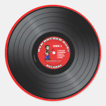 Vieil autocollant de disque vinyle de type de bala