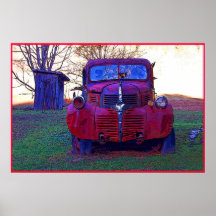 Vieille affiche de photo de camion