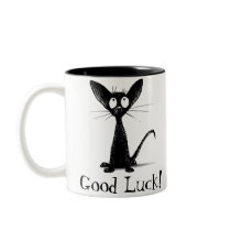 Viel Glück-schwarze Katzen-Becher