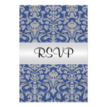 Vieux bleu de mariage damassé RSVP Bristol