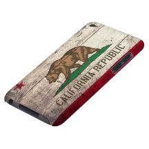 Vieux drapeau en bois de la Californie Coques iPod Touch