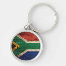 Vieux drapeau en bois de l'Afrique du Sud Porte-clefs