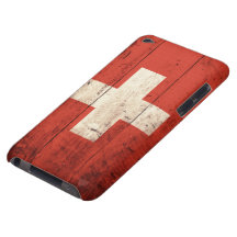 Vieux drapeau suisse en bois coque Case-Mate iPod touch