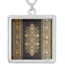 Vieux pendentif en cuir de couverture de livre