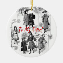 Viktorianische Radierung mit Gefühl Weihnachtsornament