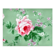 Viktorianische rosa Rosen-Postkarte