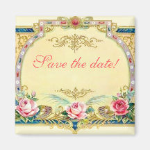 Viktorianischer Save the Date Magnet - kundengerec Kühlschrankmagnet