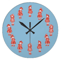 Vintage altmodische Puppen wanduhren