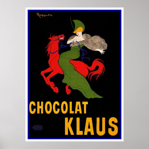 Vintage Anzeige durch Cappiello - Chocolat Klaus Plakatdruck