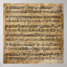 Vintage Blatt-Musik Posterdrucke