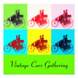 ViNTAGE CARS GATHERING POP ART Custom Invites