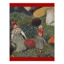 Vintage Elf-Familien-Ernte Personalisierte Einladung