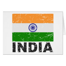 Vintage Flagge Indiens Grußkarten