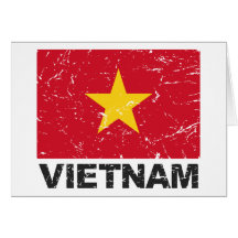 Vintage Flagge Vietnams Karte