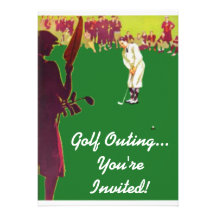 Vintage Golf-Ausflug-Einladungen