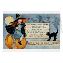 Vintage Halloween-Grüße Grußkarte