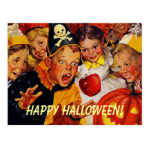 Vintage Halloween-Party-Postkarte