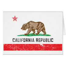Vintage Kalifornien-Flagge Karte