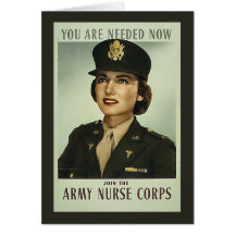 Vintage Krankenschwester-Korps-Karte