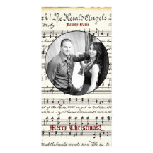 Vintage Musik-Foto-Weihnachtskarte Photogrußkarten