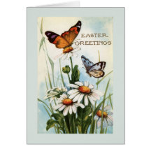 Vintage Ostern-Schmetterlings-Gruß-Karten