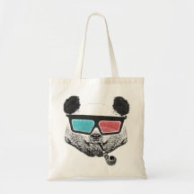 Vintage panda 3-D glasses Sac En Toile